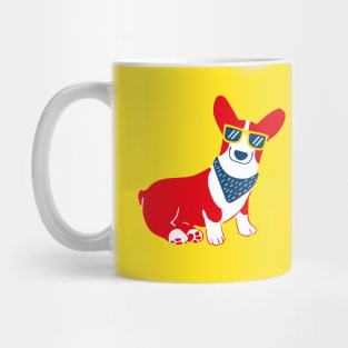 Cute Corgi with yellow sunglass Mug